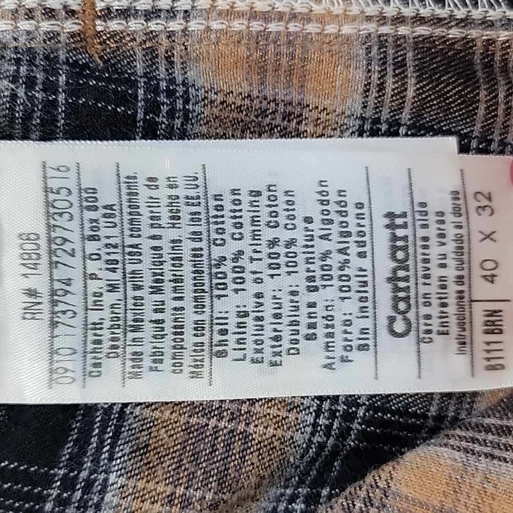 Carhartt B111 Brown Carpenter Work Pants Size 40x33 - Picture 3 of 8